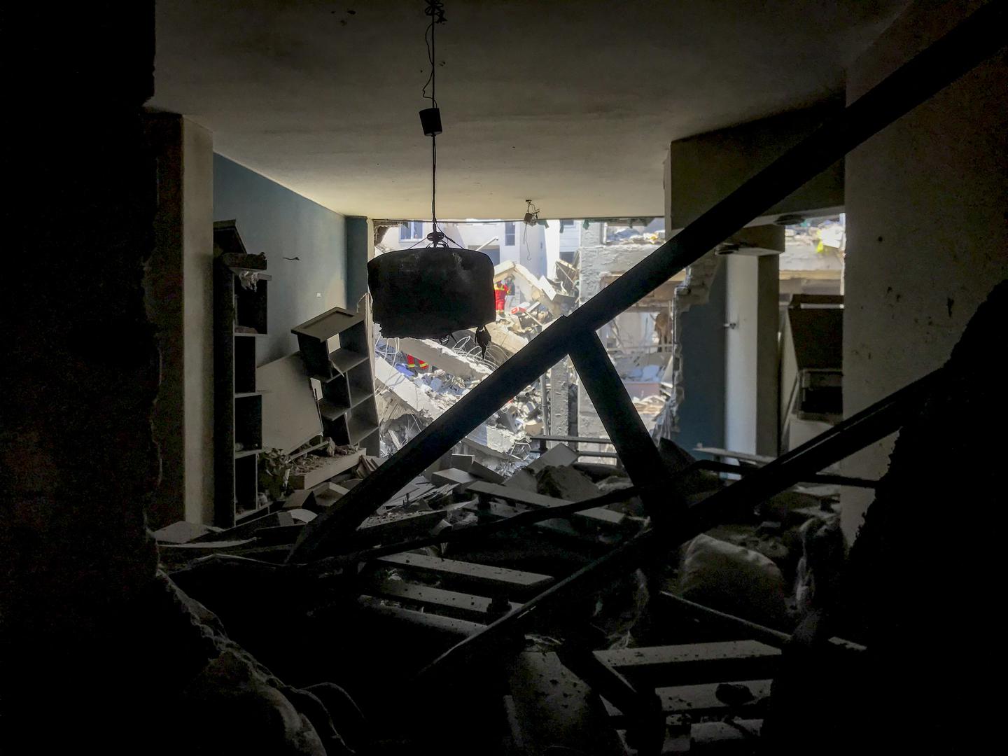 Photo from inside a house across a targeted residential building shows extensive damage in Tehran, Iran, on June 13, 2025. Photo by Saba/Middle East Images/ABACAPRESS.COM Photo: Middle East Images/ABACA/ABACA