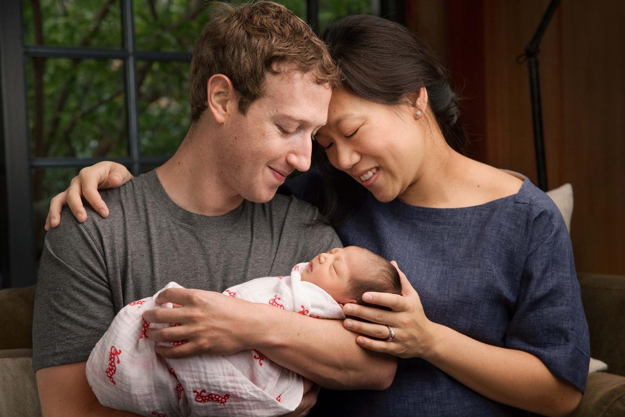 Facebook Inc. Chief Executive Mark Zuckerberg and his wife Priscilla are seen with their daughter named Max in this image released on December 1, 2015. Zuckerberg and his wife said they plan to give away 99 percent of their fortune in Facebook stock to a 