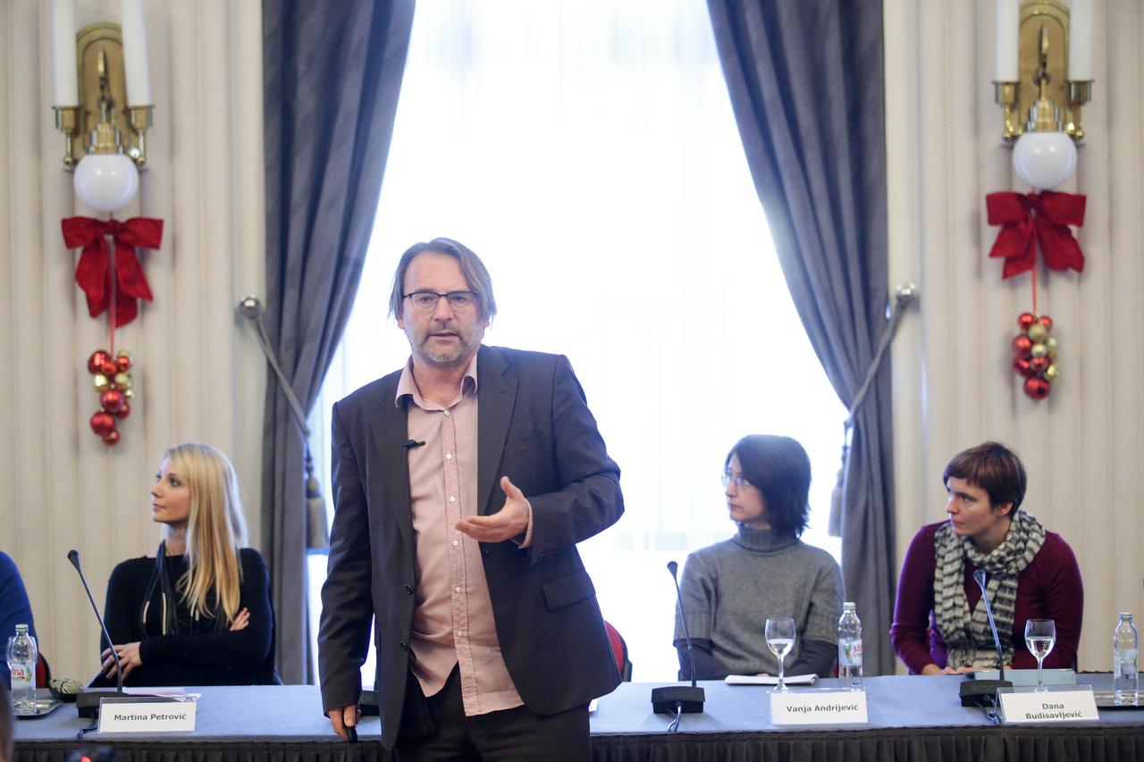 18.12.2014., Zagreb -  Hrvatski audiovizualni centar odrzao prezentaciju na temu 7 godina rada - 4 godine Nacionalnog programa. Hrvoje Hribar.  Photo: Petar Glebov/PIXSELL