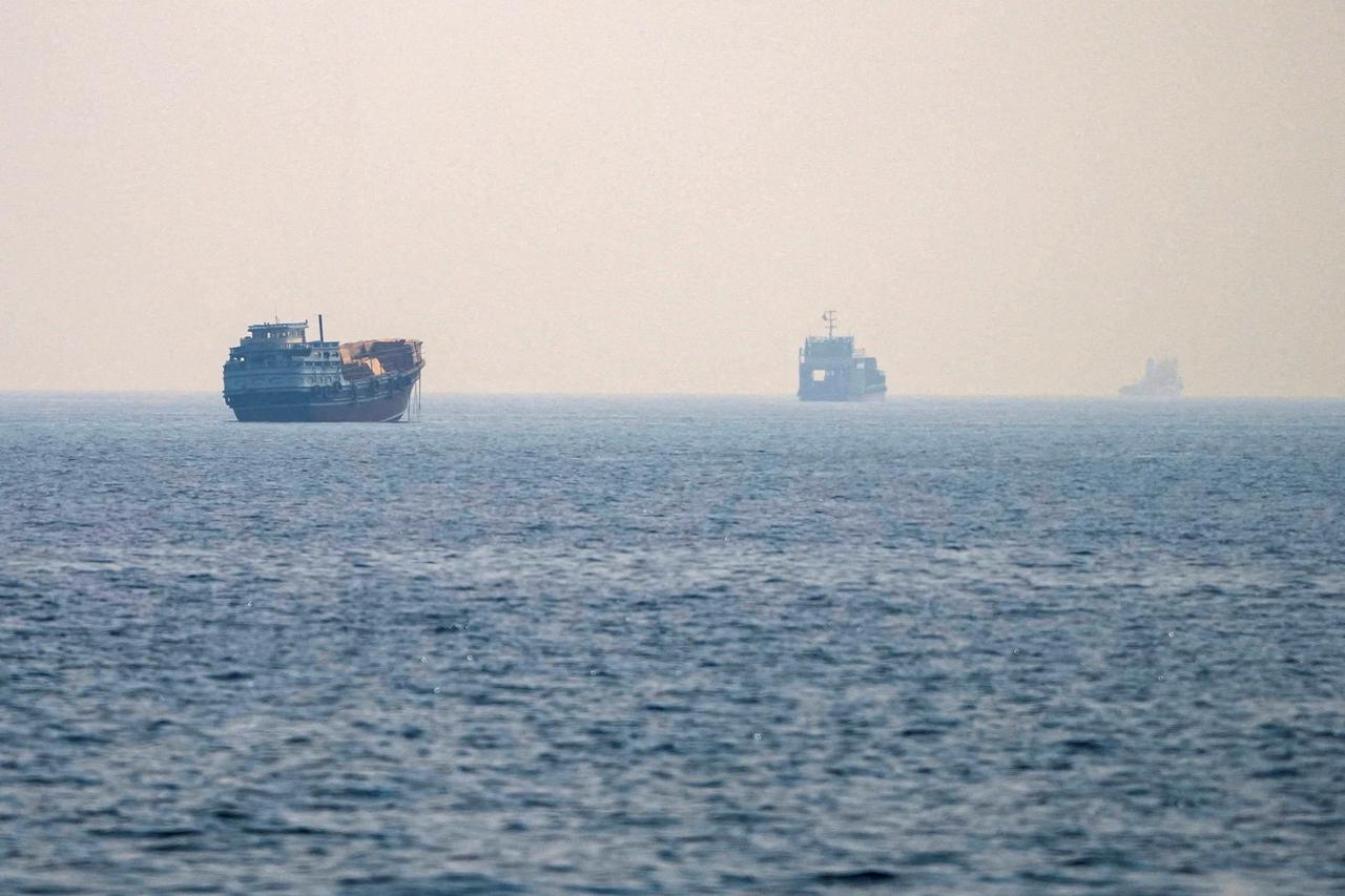 Vessels at the Strait of Hormuz, as seen from Musandam