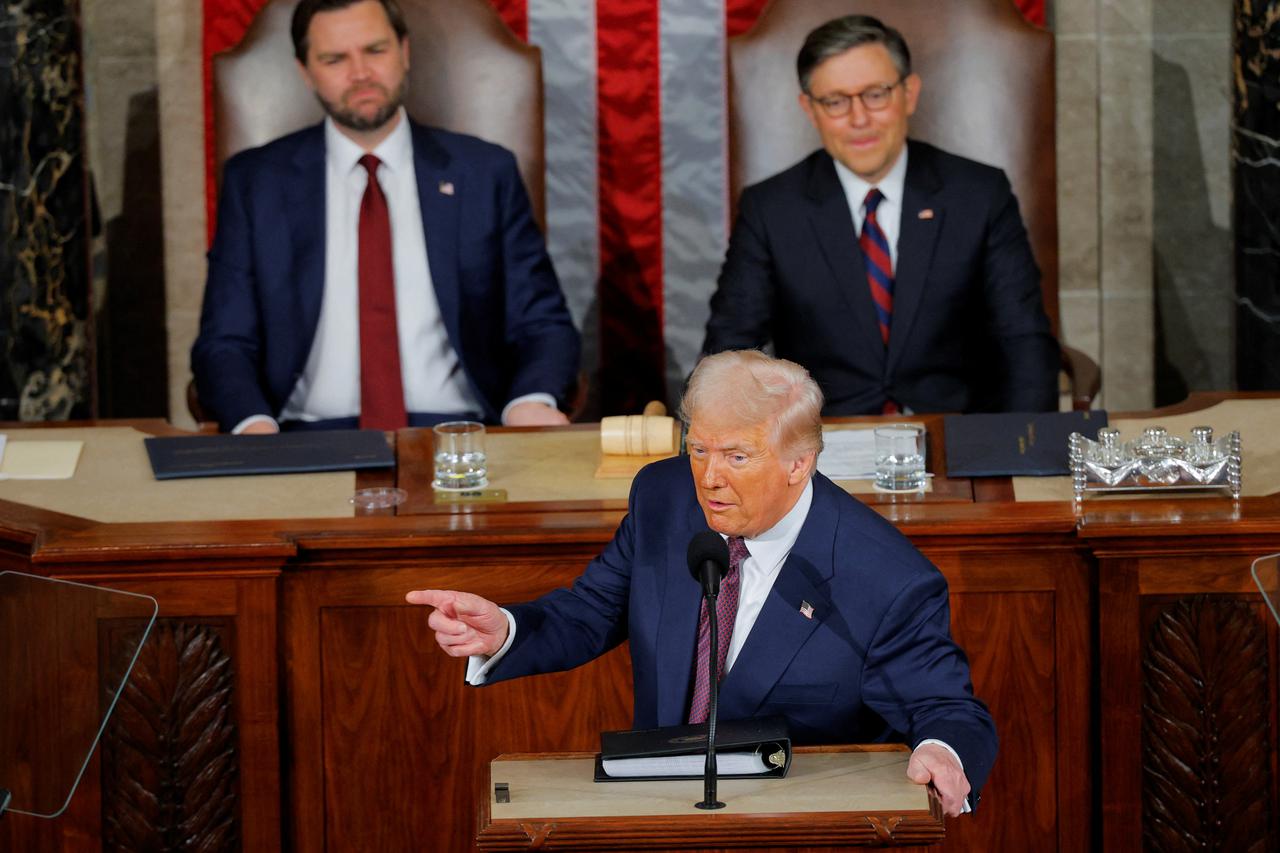 U.S. President Trump delivers a speech to a joint session of Congress