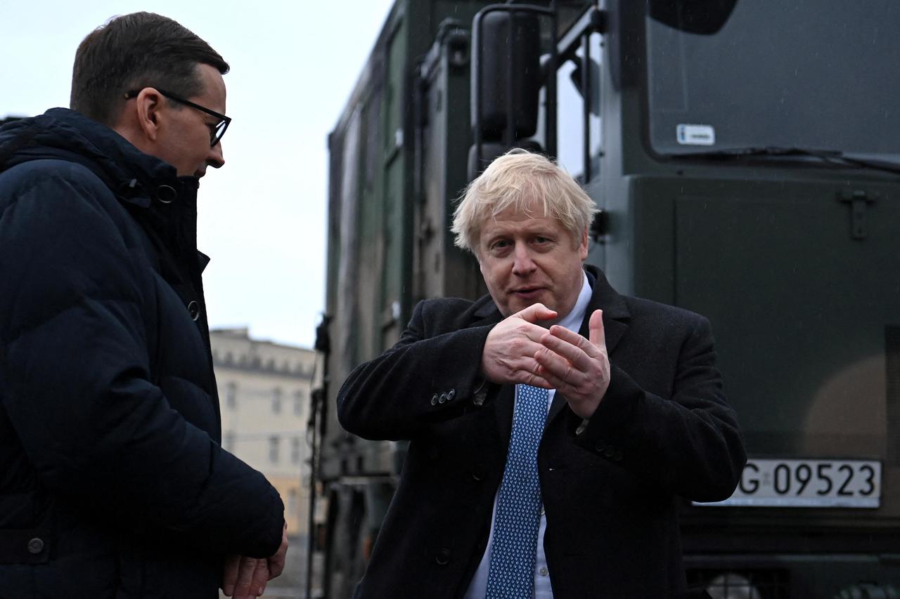 Britain's PM Johnson visits Polish counterpart in Warsaw