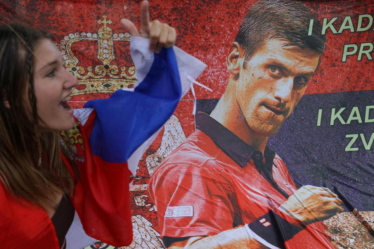 The scene outside the hotel where tennis player Novak Djokovic is believed to be in Melbourne