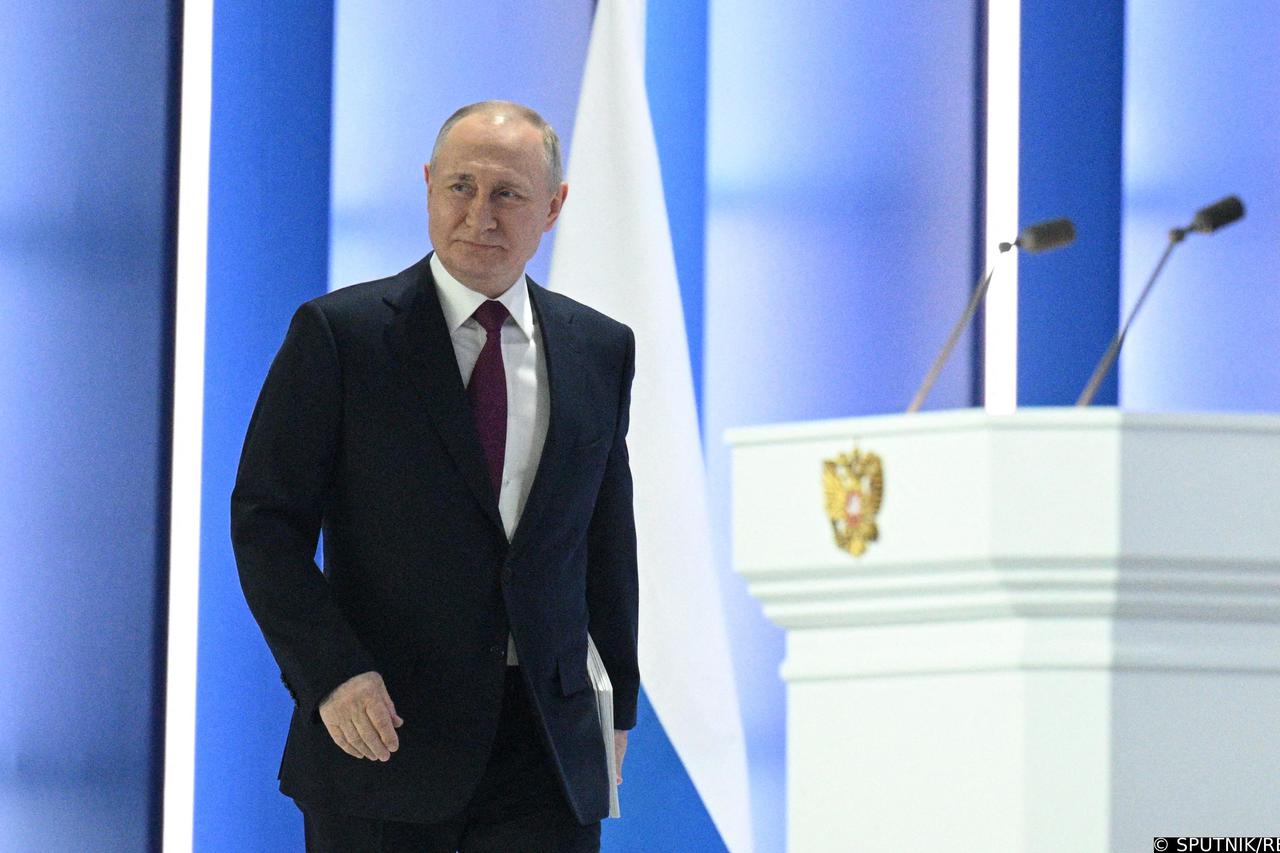 Russian President Putin delivers his annual address to the Federal Assembly in Moscow