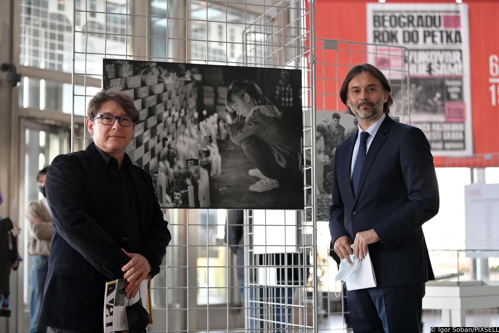 04.11.2021.,Zagreb - U Nacionalnoj i sveucilisnoj knjiznici otvorena je  izlozba "Sloboda se njegovim imenom zove", u povodu 30. obljetnice stradanja Vukovara. NSK izlozbu priredjuje u suradnji s Vecernjim listom, Gradskom knjiznicom Vukovar i udrugom za promicanje kulture povijesti Kliofest.