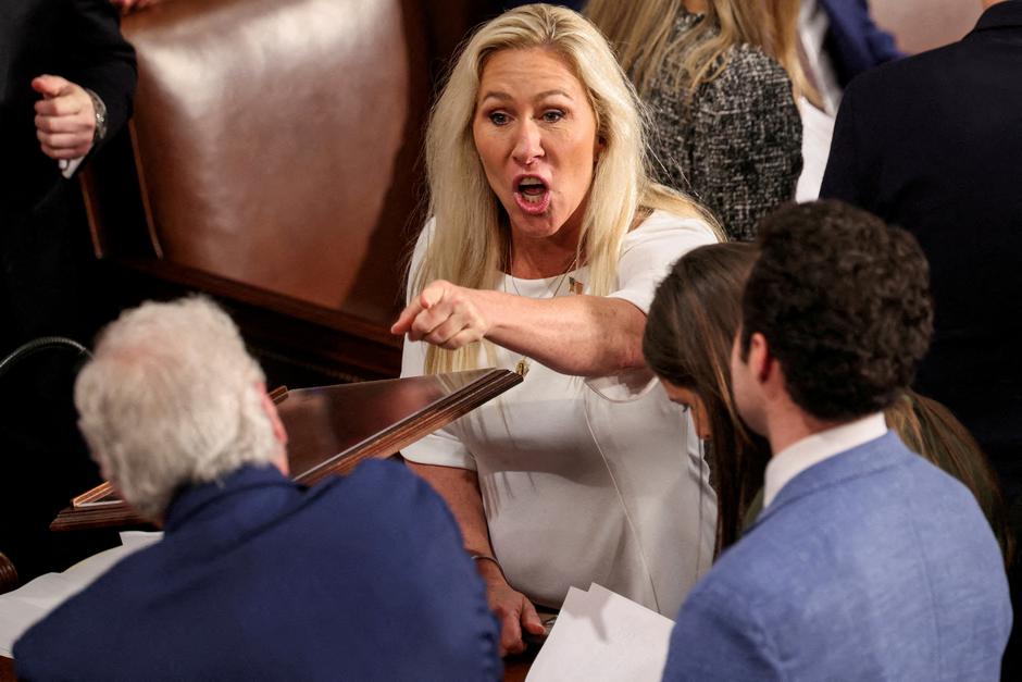FILE PHOTO: U.S. Representative Marjorie Taylor Greene at the U.S. Capitol in Washington