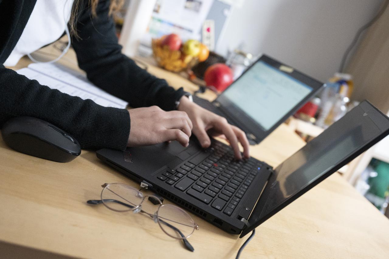 Home office on a laptop