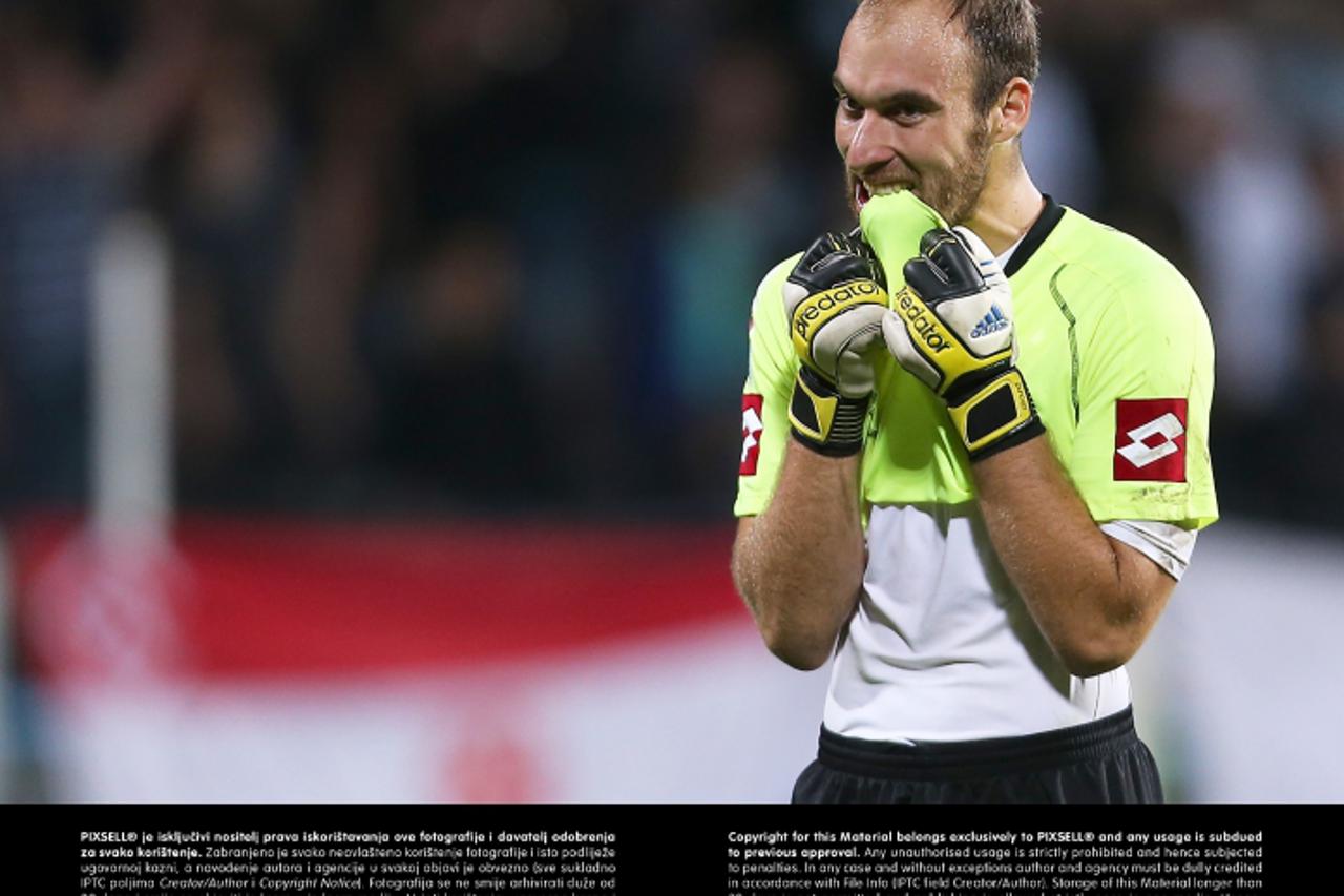 '25.08.2013., stadion u Kranjcevicevoj, Zagreb - MAXtv 1. HNL, 07. kolo, NK Hrvatski Dragovoljac - HNK Rijeka. Golman Rijeke Ivan Vargic. Photo: Jurica Galoic/PIXSELL'