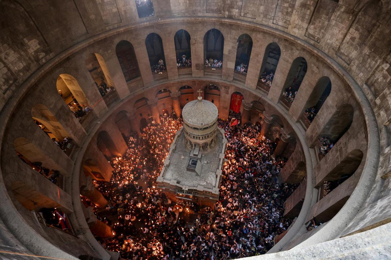 Holy Fire ceremony at the Church of the Holy Sepulchre in Jerusalem's Old City