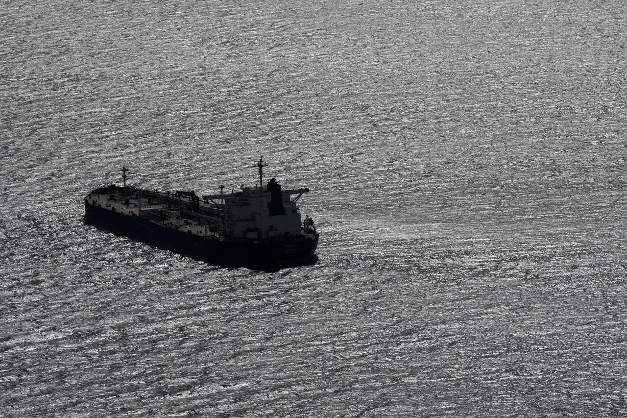 FILE PHOTO: Aerial view of the vessel Boracay, off the coast of Saint-Nazaire