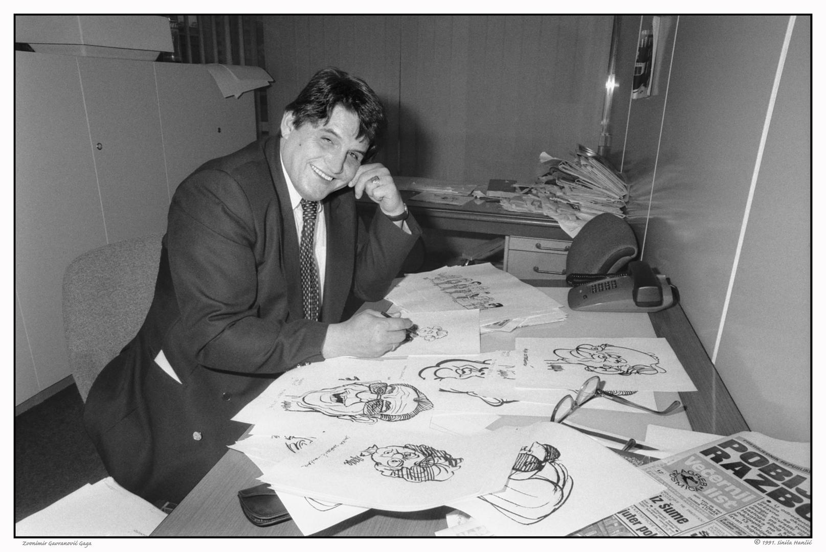 Zvonimir Gaga Gavranović, novinar, karikaturist, ilustrator. Karikaturom je portretirao svakodnevicu pogađajući duh vremena