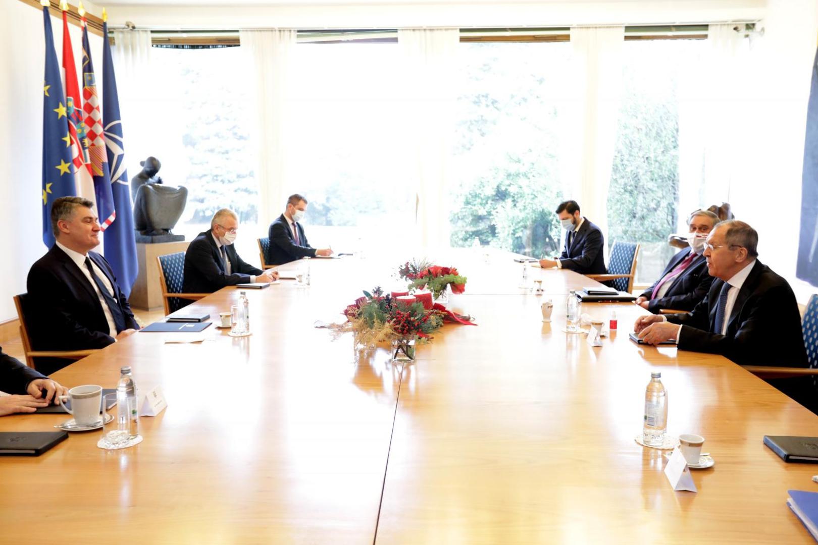 16.12.2020. Zagreb - Predsjednik Republike Zoran Milanovic  primio je  ministra vanjskih poslova Ruske Federacije Sergeja LavrovaPhoto: Robert Anic/PIXSELL