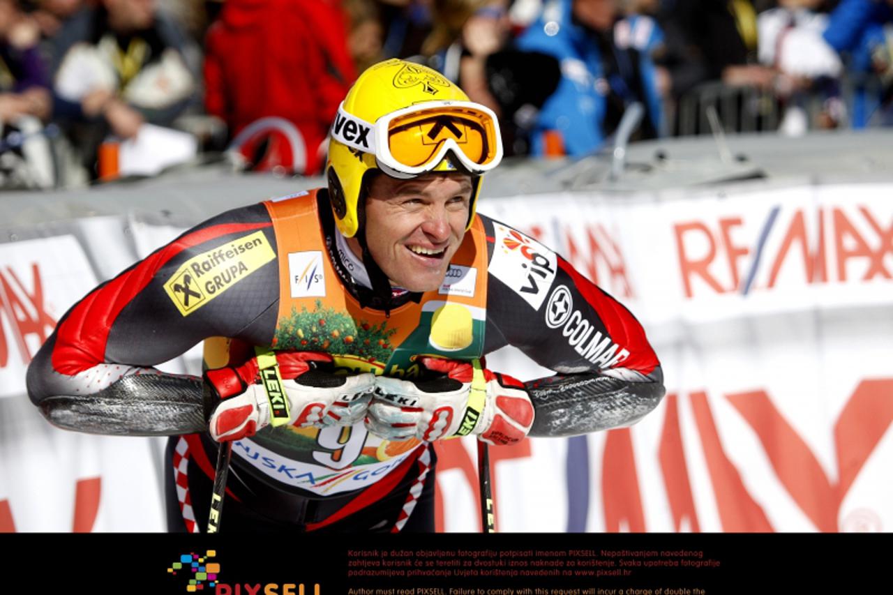 \'05.03.2011., Kranjska Gora - Natjecanje svjetskog skijaskog kupa 50. pokal Vitranc. Ivica Kostelic nakon druge voznje veleslaloma. Photo: Slavko Midzor/PIXSELL\'