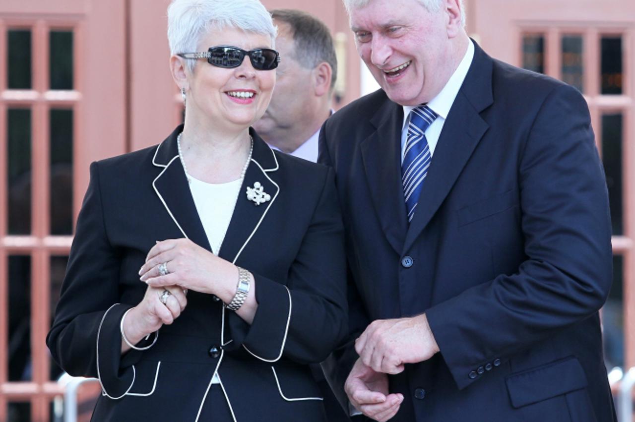 '21.05.2011., Koprivnica - Predsjednica Vlade Jadranka Kosor boravila je u Koprivnici kako bi sluzbeno otvorila pocetak rekonstrukcije zeljeznicke pruge izmedju Koprivnice i Krizevaca.  Josip Friscic.