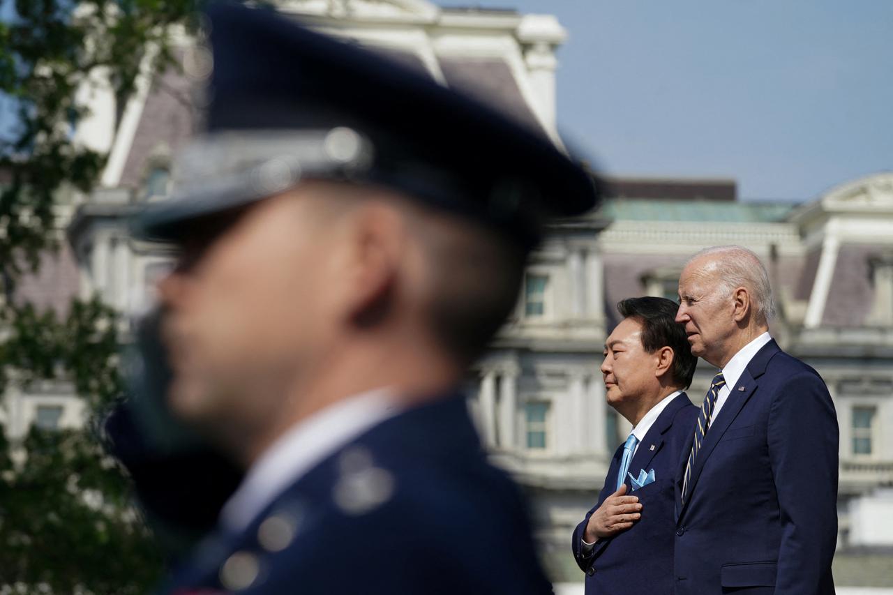 U.S. President Joe Biden hosts South Korea's President Yoon Suk Yeol at the White House