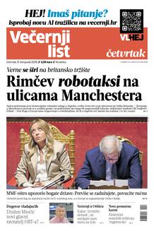 Večernji list naslovnica