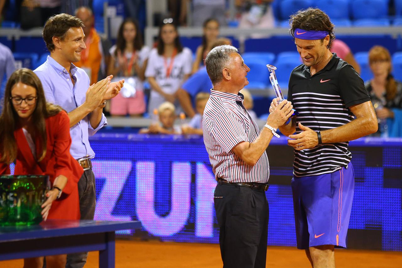 22.07.2015., Umag - 26. atp teniski turnir. Peterostruki pobjednik 'kralj Umaga'  Carlos Moya odigrao je egzibicijski susret s pobjednikom Umaga iz 1999. godine Magnusom Normanom. Tijekom susreta pridruzili su im se i Gael Monfils te DJ Bob Sinclaire. Pho