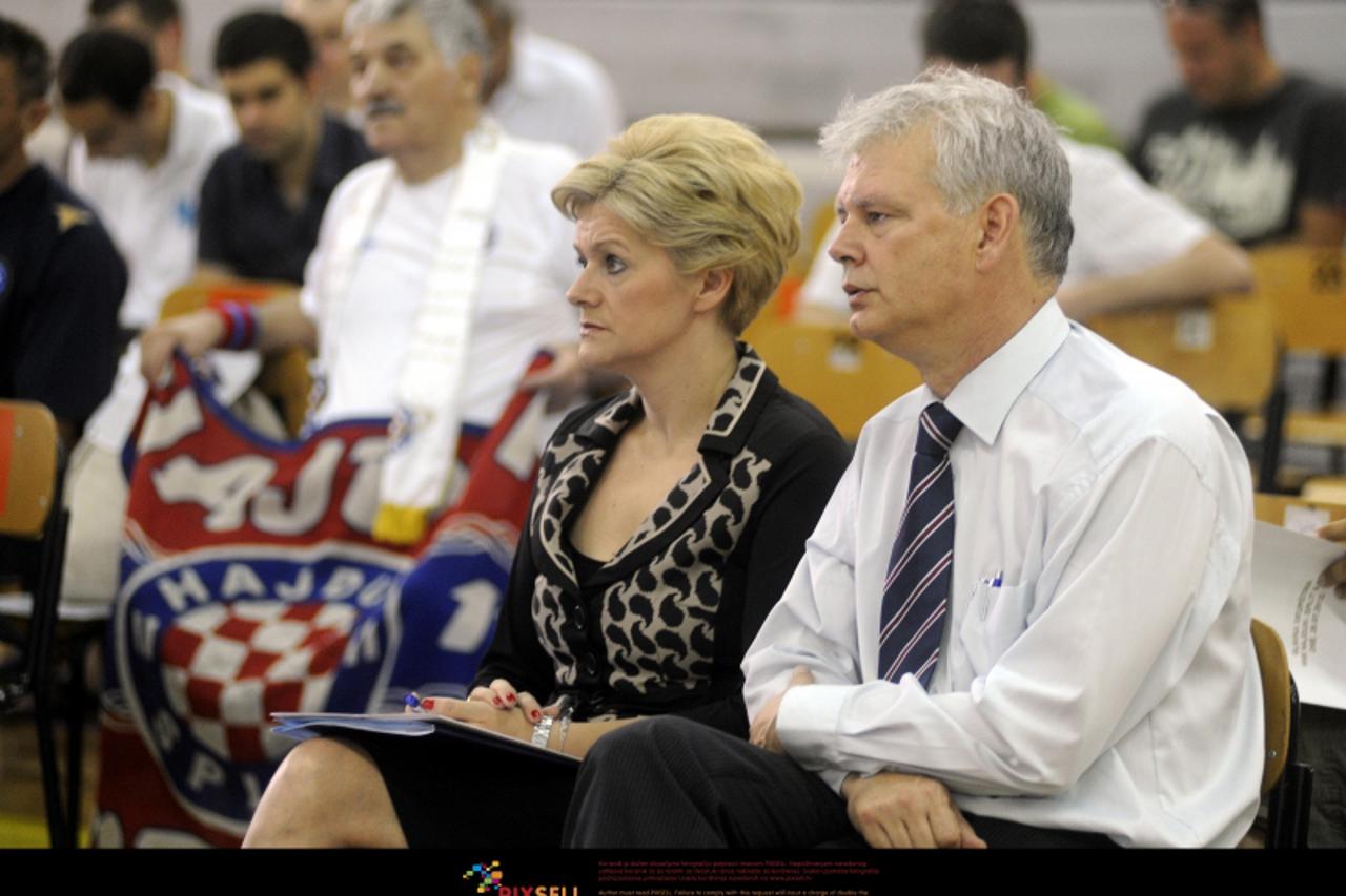 '28.07.2012., Split - Odrzana glavna skupstina HNK Hajduk s.d.d. Dogradonacelnica Andjelka Viskovic i novi predsjednik Hajduka Marin Brbic. Photo: Tino juric/PIXSELL'