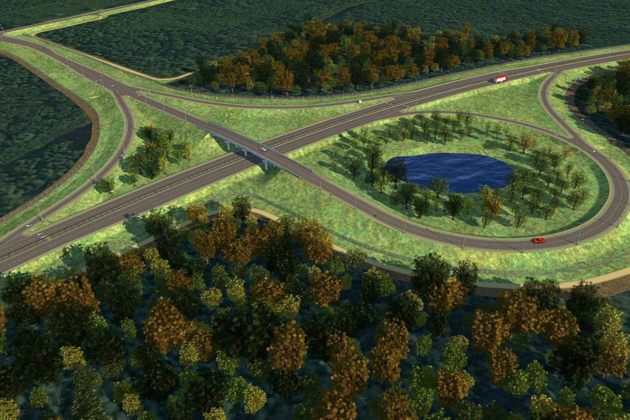 Simulaciju i vizualizacija buduće trase i mosta preko rijeke Save, kod Gradiške