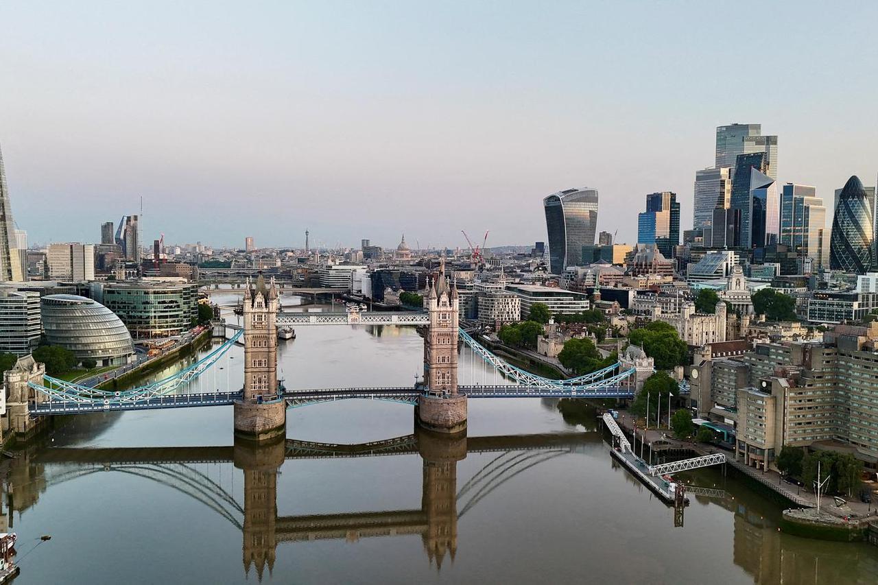 FILE PHOTO: Drone view of London