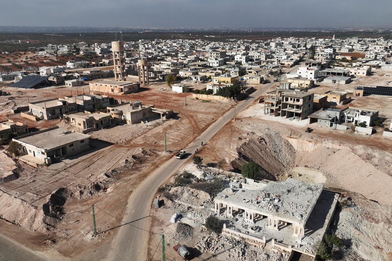 A drone view of the town of Nayrab, the hometown of Ahmed al-Ahmed, the bystander who disarmed a gunman during a shooting at a Hanukkah event at Sydney's Bondi Beach