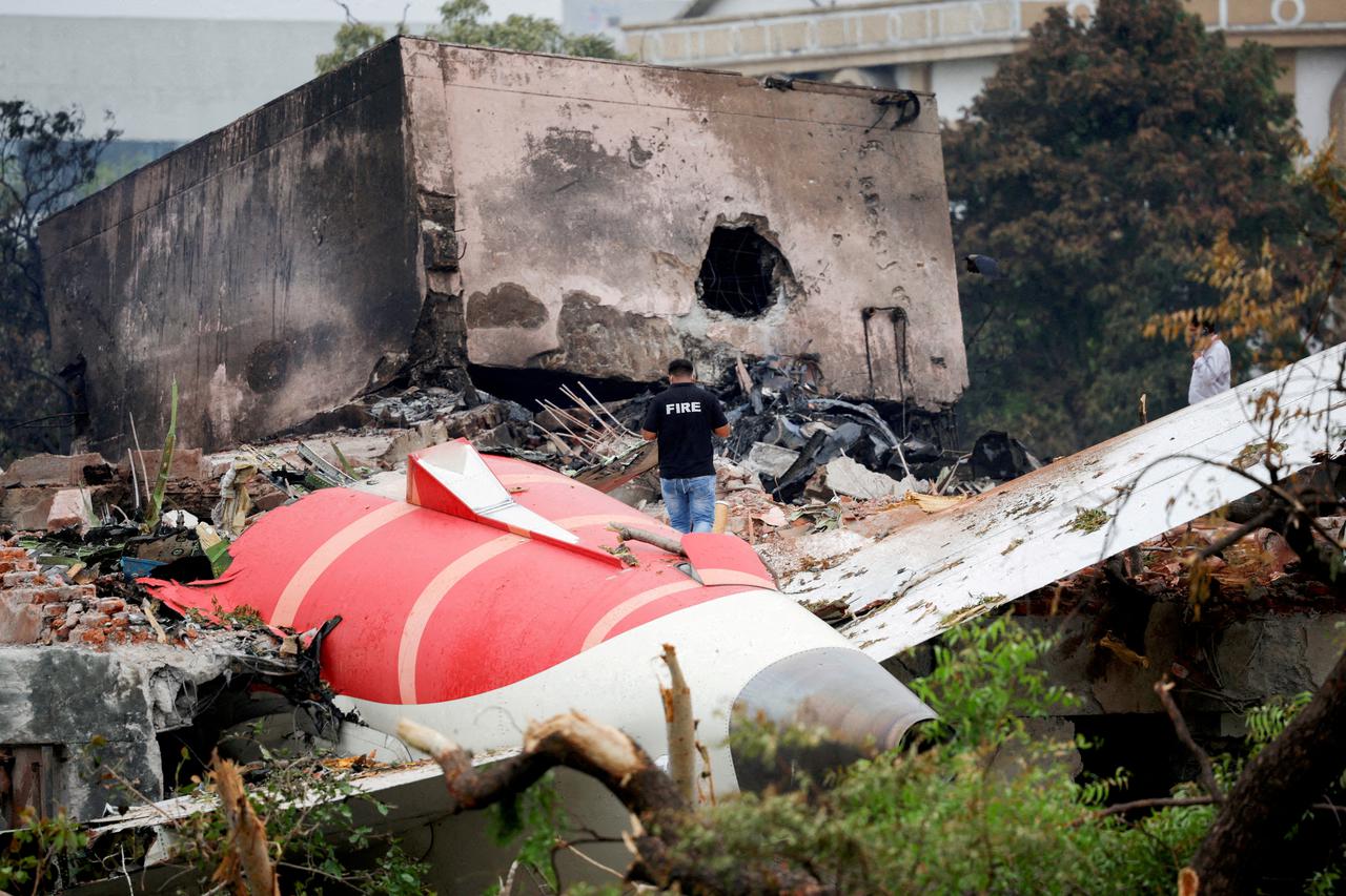 FILE PHOTO: Aftermath of the Air India crash during take-off, in Ahmedabad