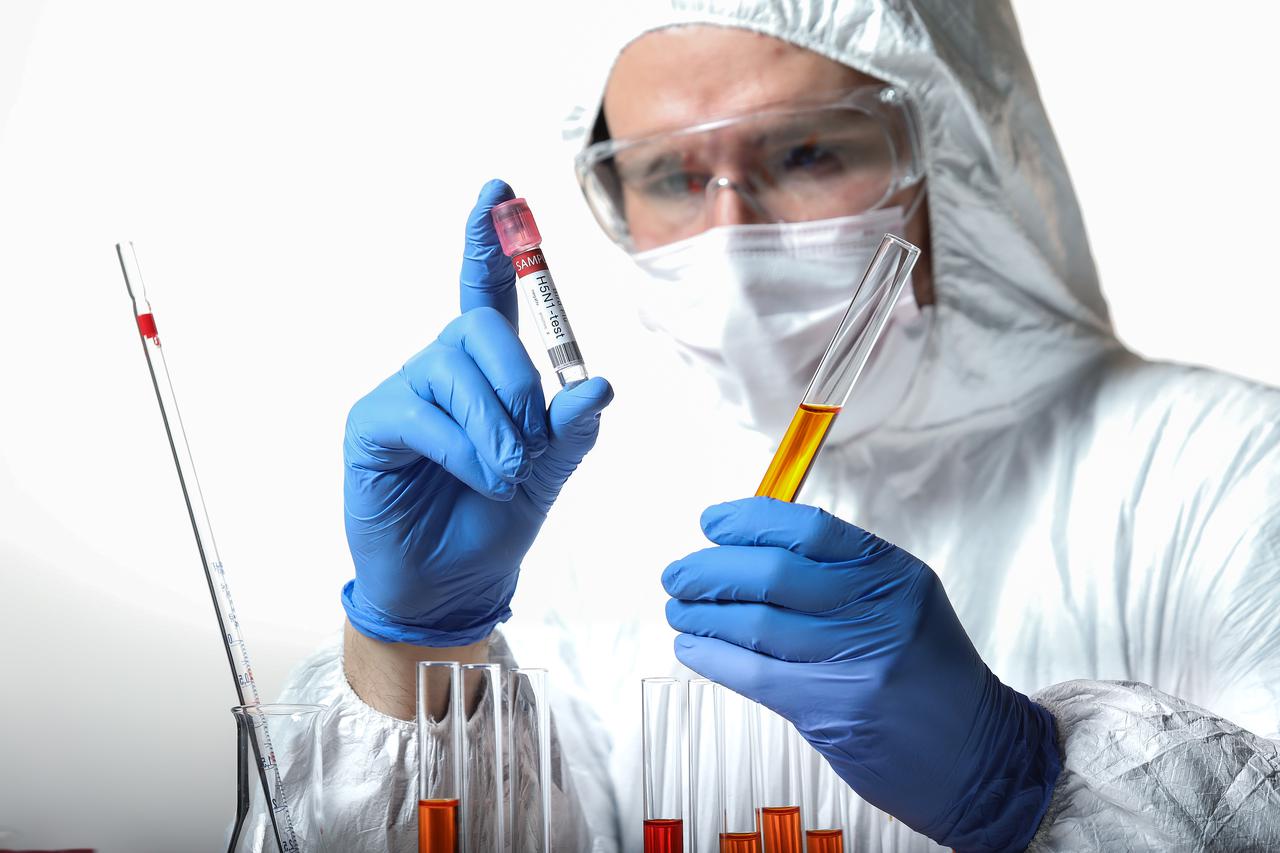 Ilustracija, laboratorij za testiranje na H5N1