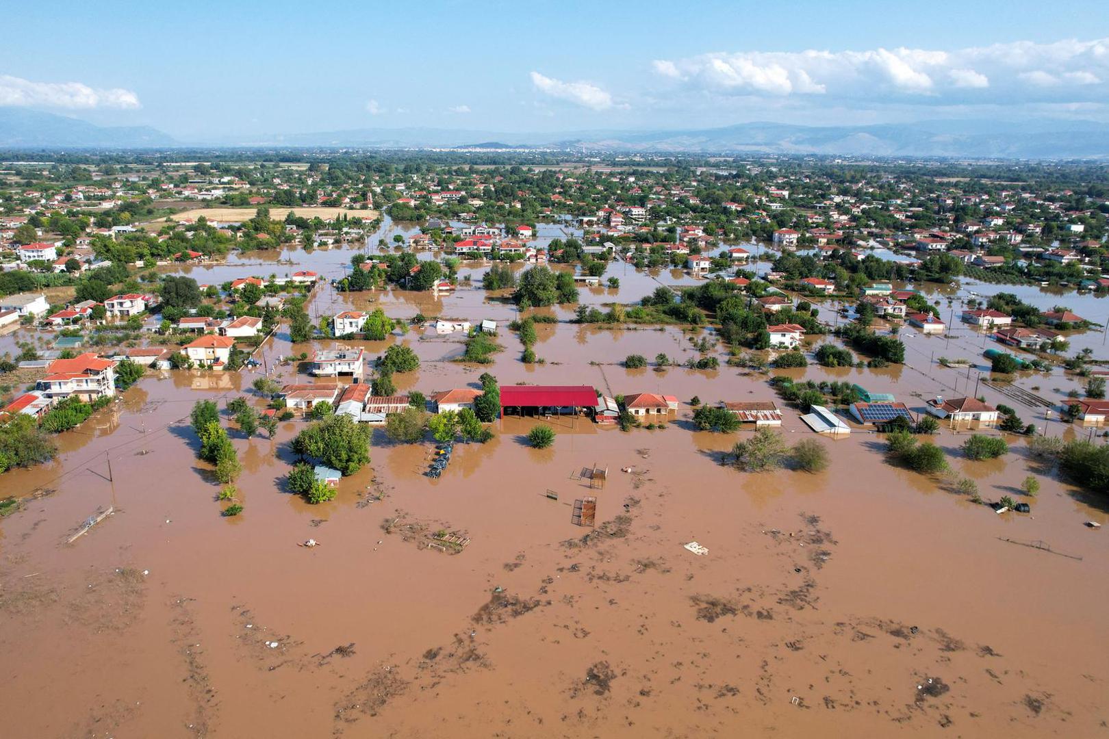 A flooded area is seen in the aftermath of Storm Daniel, in Megala Kalyvia, Greece, September 9, 2023. REUTERS/Giannis Floulis Photo: GIANNIS FLOULIS/REUTERS
