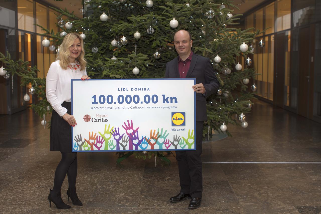 Lidl Hrvatska i ove godine donira 100.000 tisuća kuna Hrvatskom Caritasu