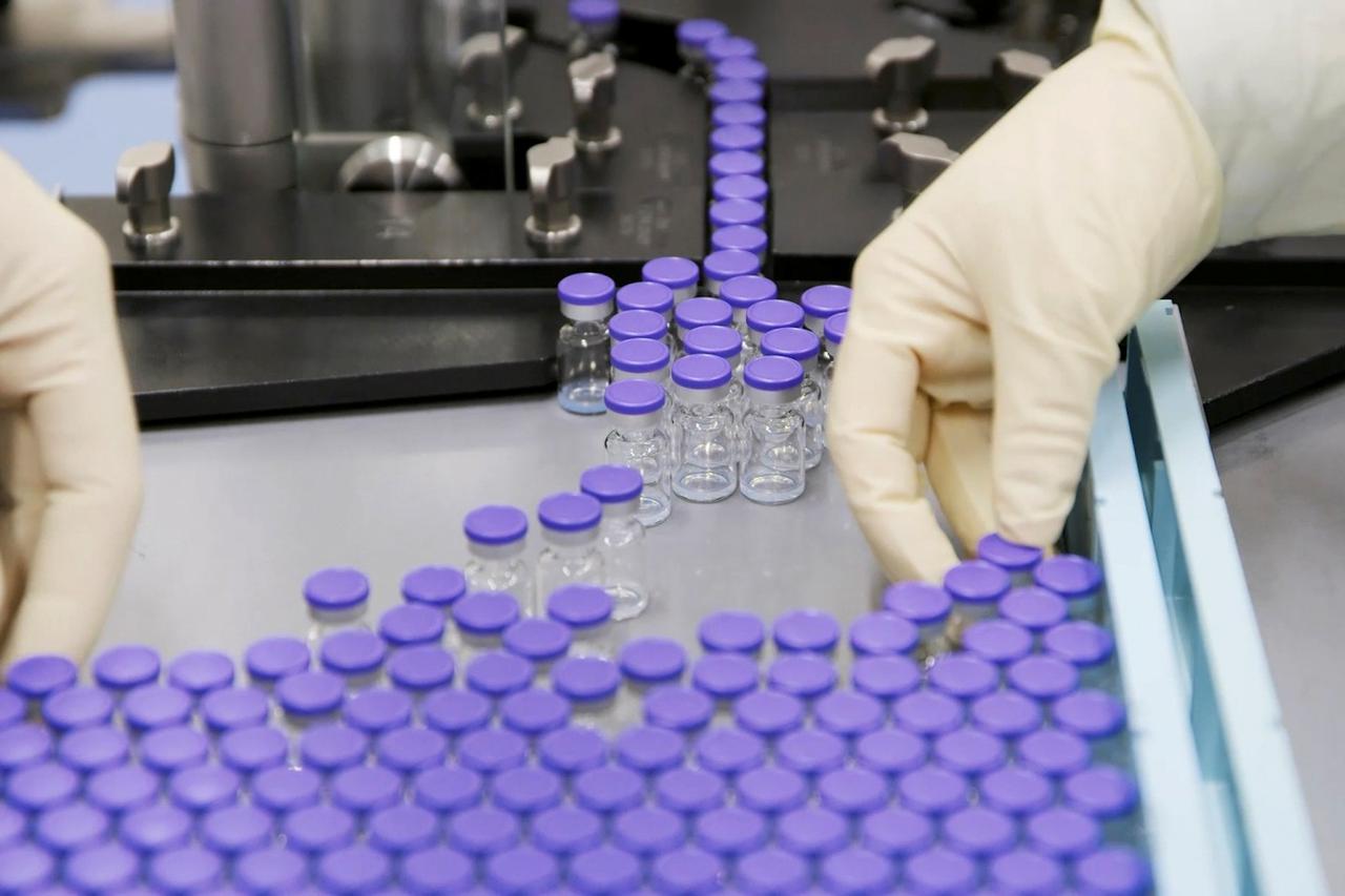 Vials of coronavirus disease (COVID-19) vaccine candidate BNT162b2 are sorted at a Pfizer facility in Puurs