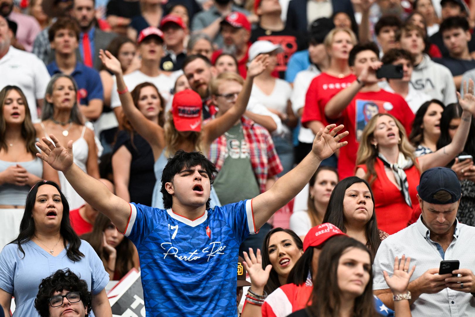 People gather to attend a memorial service for slain conservative commentator Charlie Kirk at State Farm Stadium, in Glendale, Arizona, U.S., September 21, 2025. REUTERS/Caitlin O'Hara Photo: CAITLIN O'HARA/REUTERS