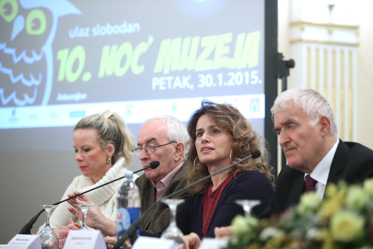28.01.2015., Zagreb - U muzeju Mimara odrzana je konferencija za medije uoci manifestacije Noc muzeja. Tugomir Luksic, Milvana Arko Pijevac, Zvonko Kusic. Photo: Sanjin Strukic/PIXSELL