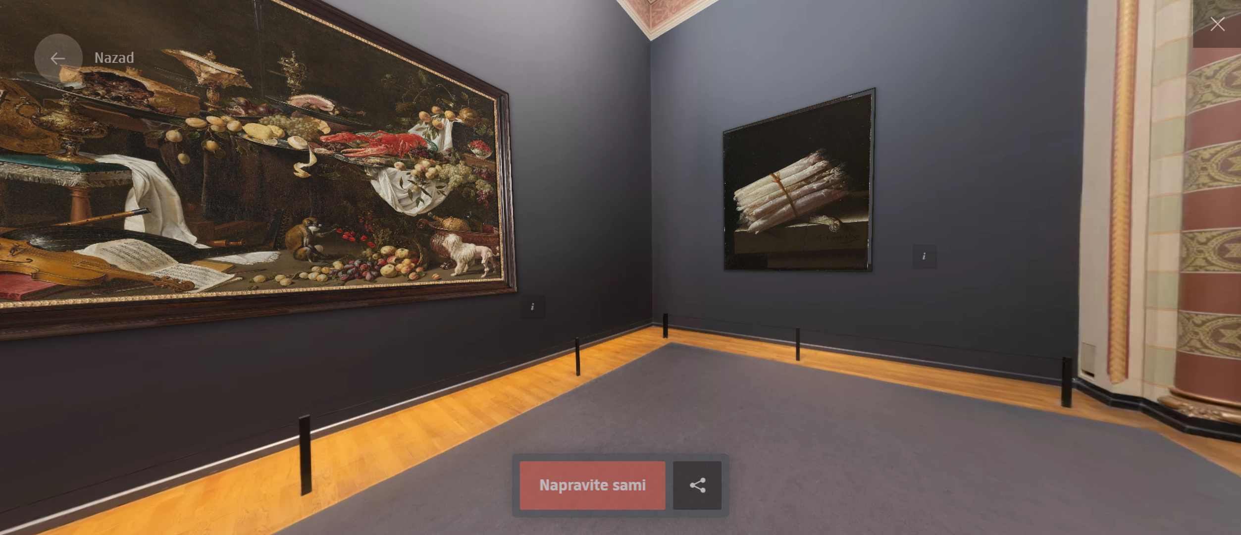 Nacionalni muzej Nizozemske u Amsterdamu dom je neprocjenjive zbirke nizozemske umjetnosti i povijesti. Središnje mjesto zauzima Rembrandtova "Noćna straža", ali muzej posjeduje i brojna druga remek-djela zlatnog doba nizozemskog slikarstva. Virtualni posjetitelji mogu istražiti bogatu kolekciju Vermeera, Frans Halsa i Jana Steena, a posebno je vrijedna zbirka Delfta porculana, povijesnog namještaja i brodskih modela koji svjedoče o nizozemskoj pomorskoj povijesti. Muzej također posjeduje značajnu zbirku azijske umjetnosti i povijesnih fotografija.