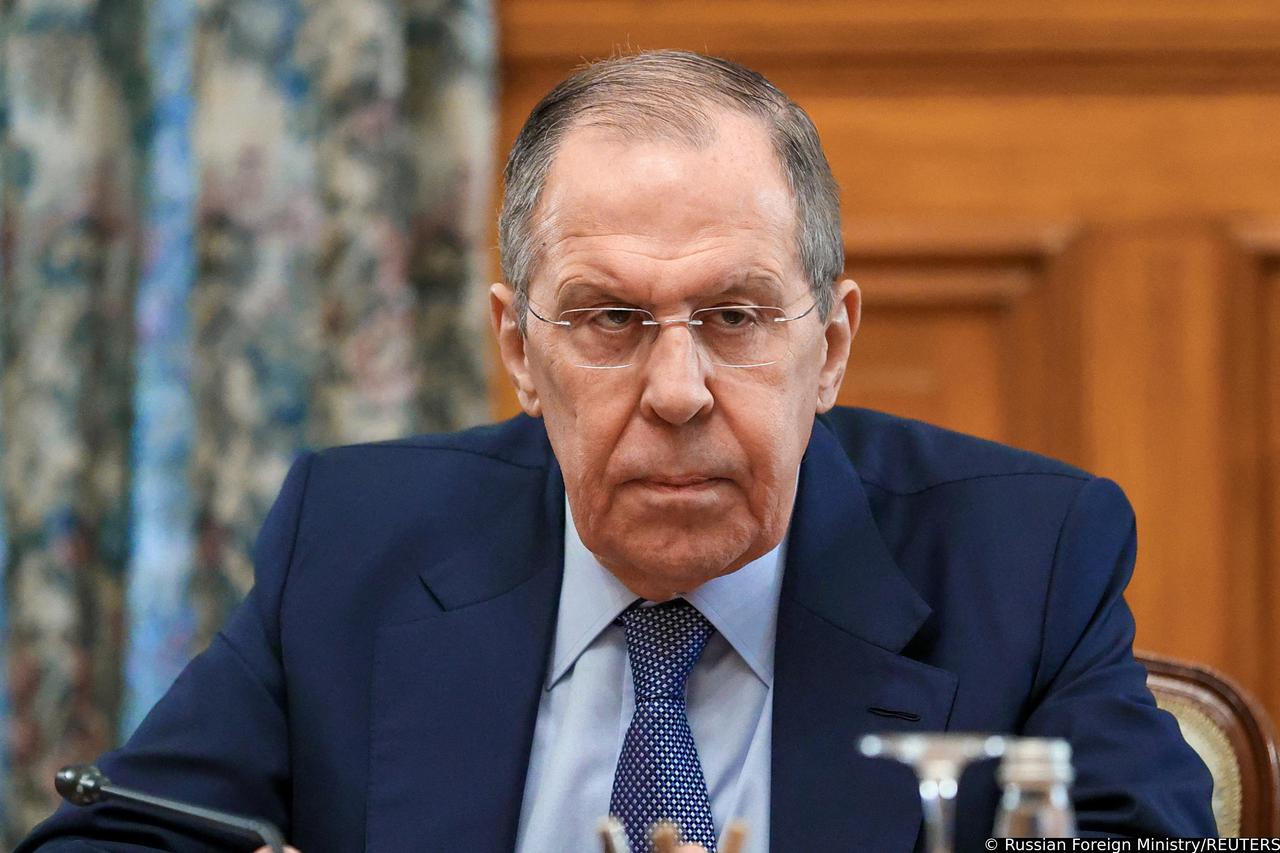 Russia's Foreign Minister Sergei Lavrov attends a meeting with representatives of the self-proclaimed Donetsk and Lugansk republics in Moscow