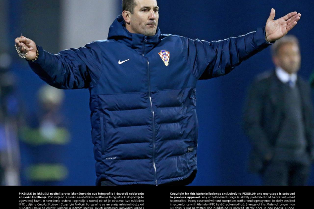 '22.03.2013., stadion u Maksimiru, Zagreb - Kvalifikacijska nogometna utakmica za Svjetsko prvenstvo 2014. u Brazilu, skupina A, Hrvatska - Srbija. Izbornik Hrvatske Igor Stimac.  Photo: Sanjin Struki