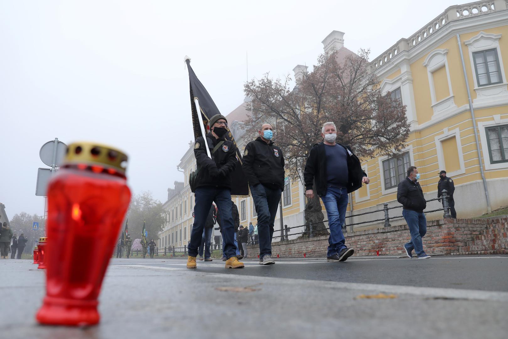 18.11.2019., Vukovar - Dan sjecanja na zrtvu Vukovara i Skabrnje 1991.-2020. Krenula Kolona sjecanja u posebnim okolnostima zbog epidemije koronavirusa. Photo: Emica Elvedji/PIXSELL