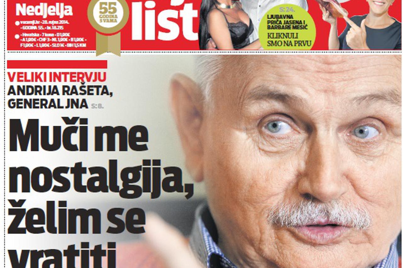 Naslovnica Večernjeg 28.9.