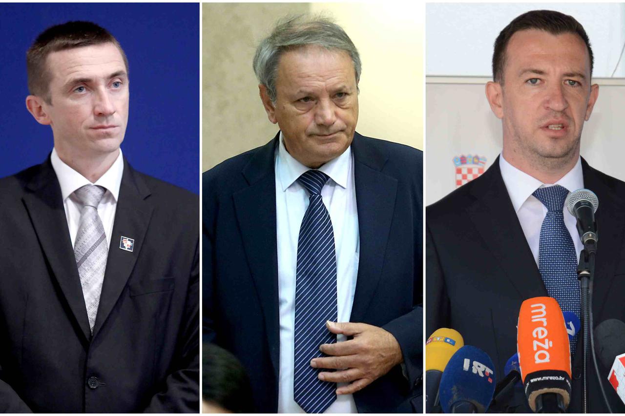 Gradonačelnik Ivan Penava iz Domovinskog pokreta, Željko Sabo koji najavljuje kandidaturu uime SDP-a i Nikola Mažar, jedini kandidat za predsjednika vukovarskog HDZ-a