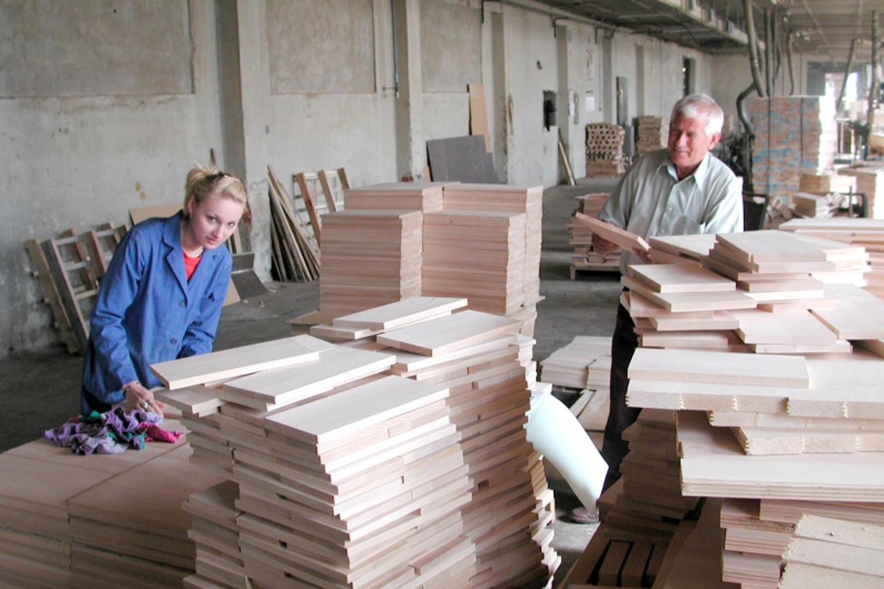 'Slavonija-26.05.2003. Pleternica drvna industrija oroplet iz Pleternice u stecaju -Usvajaju se novi proizvodi (V.Milkovic) Snimio-Dusko Mirkovic'