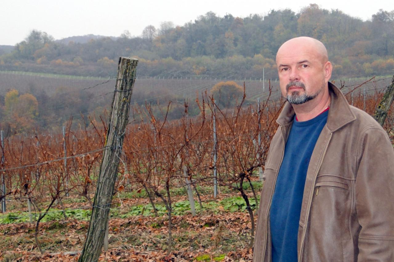 \'podravina - 031110 - slatina  - damir kufner, vlasnik opg-a kojemu zdo i grad slatina oduzimaju zakup zapustenog drzavnog zemljista na kojemu je podigao 36 hektara vinograda  snimio dragutin santosi