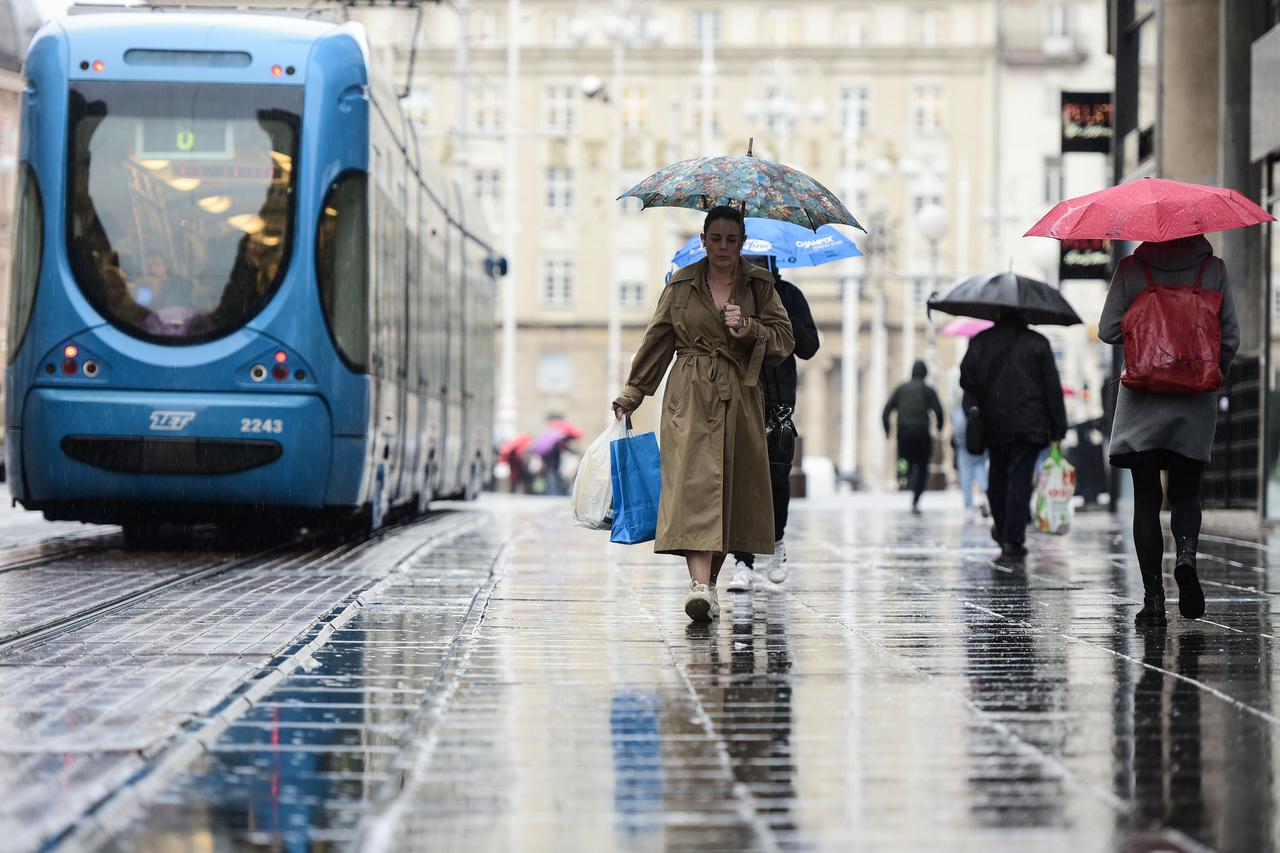 Kišno vrijeme u centru Zagreba
