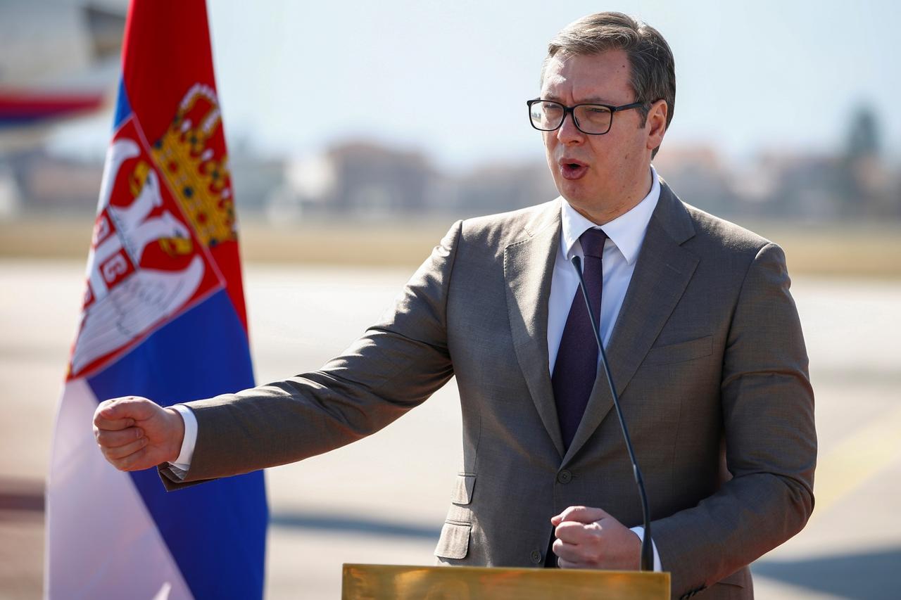 Serbia's President Vucic donates COVID-19 vaccines to Bosnia's members of tripartite presidency Dodik, Dzaferovic and Komsic, in Sarajevo