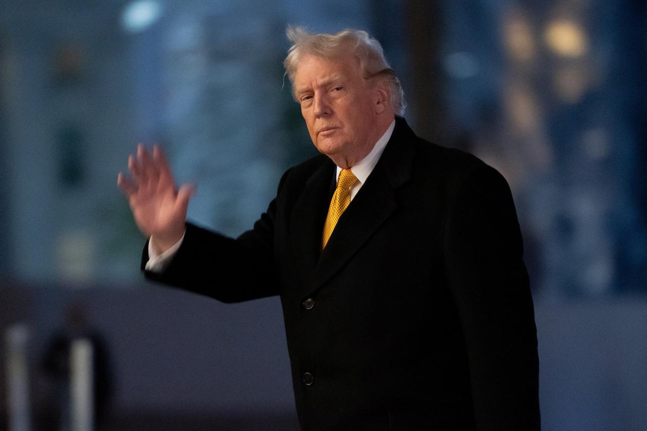 U.S. President Donald Trump returns to the White House from Florida, in Washington