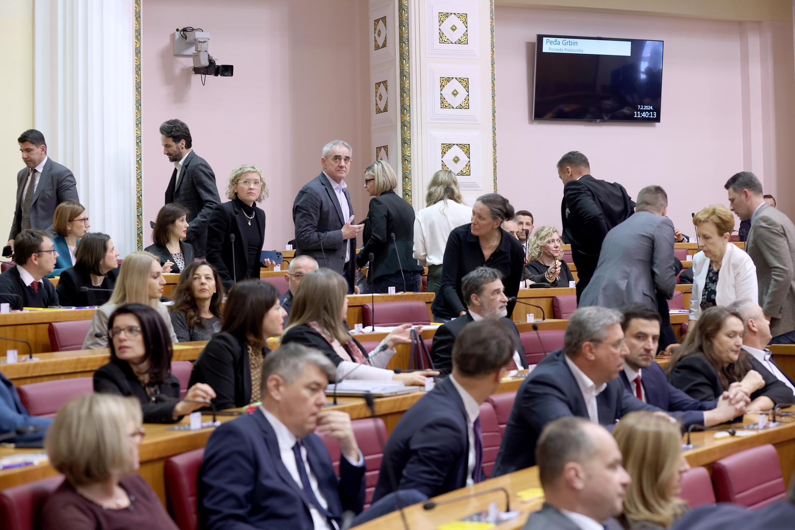 07.02.2024., Zagreb - Sabor je 21. sjednicu nastavio glasovanjem o raspravljenim tockama dnevnog reda medju kojima je najvecu pozornost izazvao prijedlog za imenovanje Ivana Turuduca Glavnim drzavnim odvjetnikom. Kako je i najavljivano iz vladajuce vecine prijedlog je prihvacen. Photo: Patrik Macek/PIXSELL