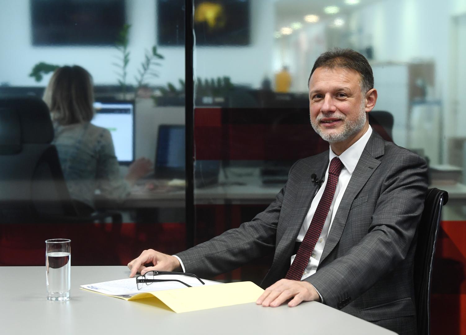 25.02.2021., Zagreb - Predsjednik Sabora Gordan Jandrokovic gostovao je u TV studiju Vecernjeg lista. Photo: Marko Lukunic/PIXSELL