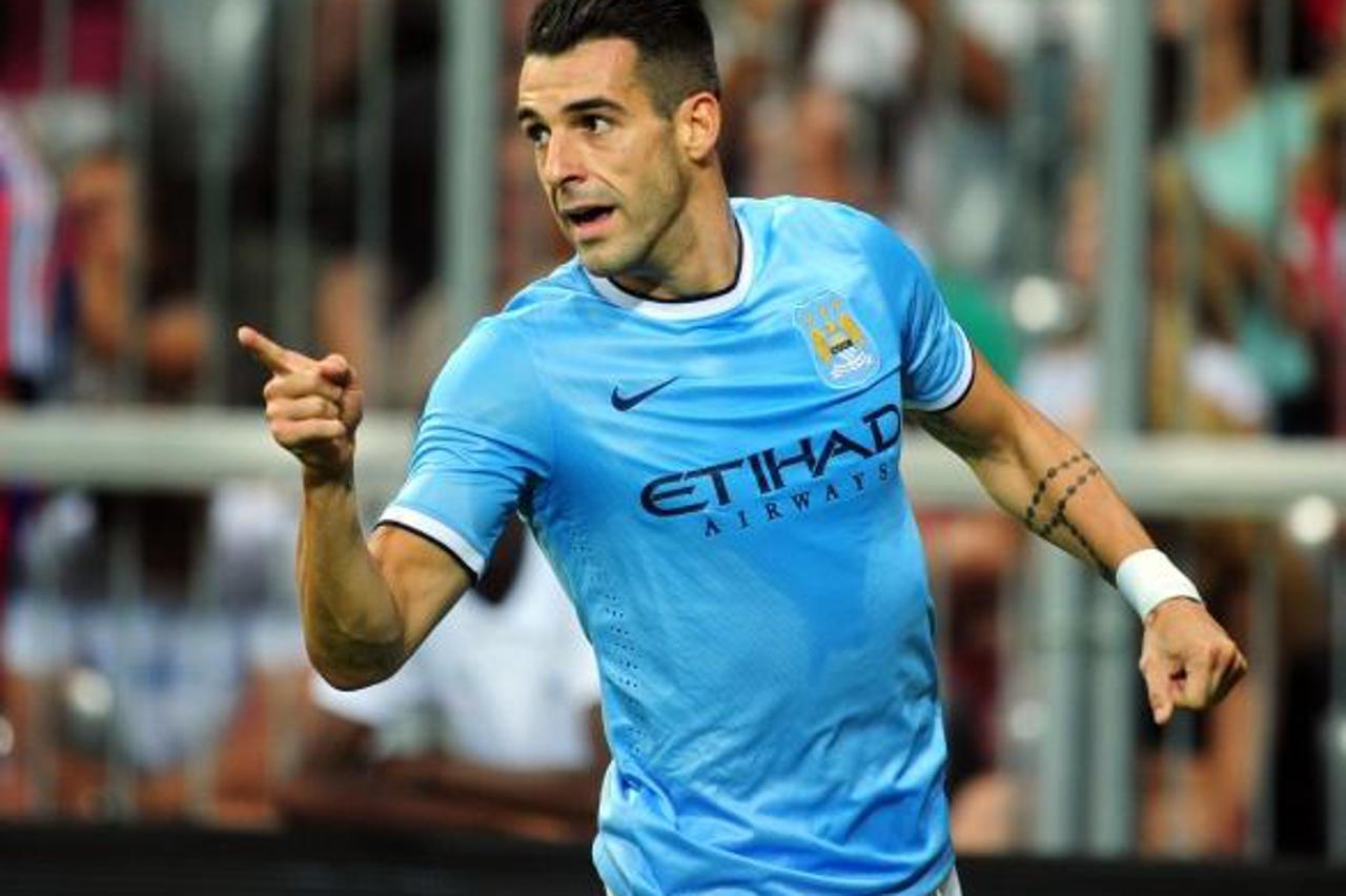 'Manchester City\'s Alvaro Negredo celebrates scoring the opening goalPhoto: Press Association/PIXSELL'