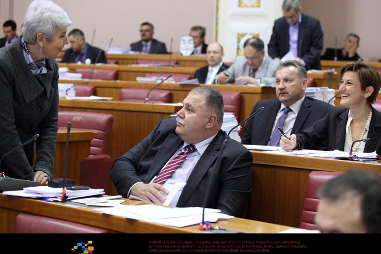 '16.02.2012., Zagreb - Raspravom o paketu poreznih zakona Sabor je nastavio redovitu sjednicu. Jadranka Kosor, Ivan Suker, Djuro Popijac, Martina Dalic. Photo: Patrik Macek/PIXSELL'