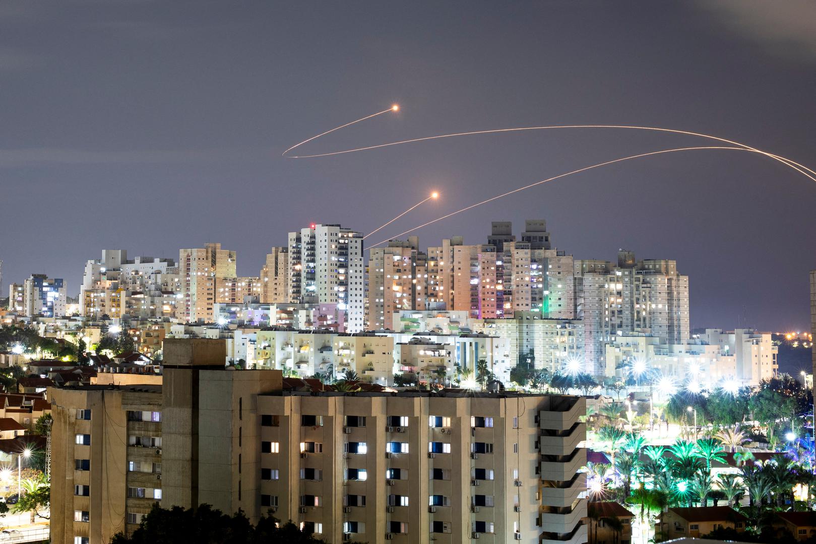 Israel's Iron Dome anti-missile system intercepts rockets launched from the Gaza Strip, amid the ongoing conflict between Israel and the Palestinian Islamist group Hamas, as seen from Ashkelon, Israel, December 24, 2023. REUTERS/Amir Cohen Photo: AMIR COHEN/REUTERS