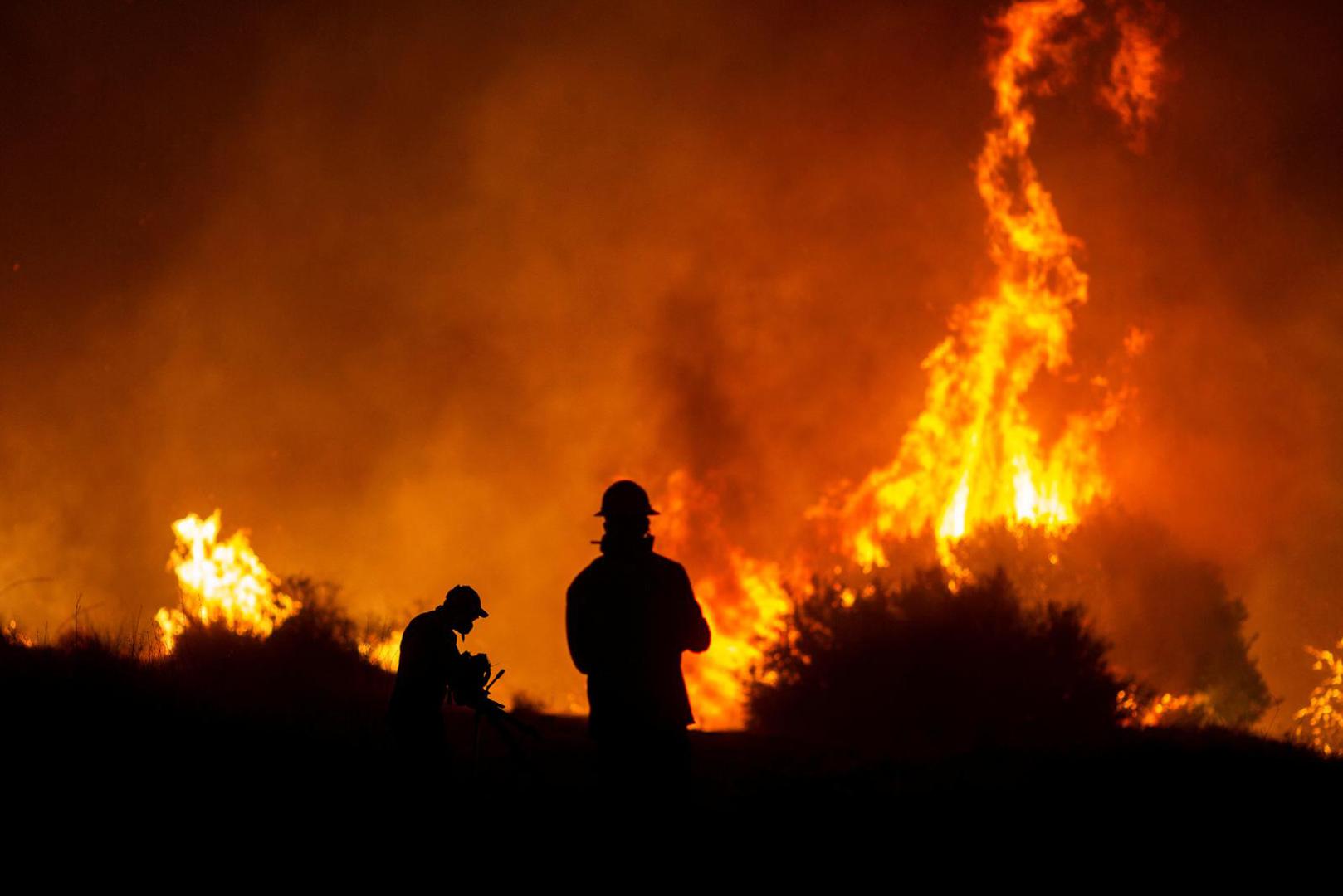 The Hughes Fire burns near Castaic Lake, north of Santa Clarita, California, U.S. January 22, 2025.  REUTERS/Ringo Chiu Photo: RINGO CHIU/REUTERS