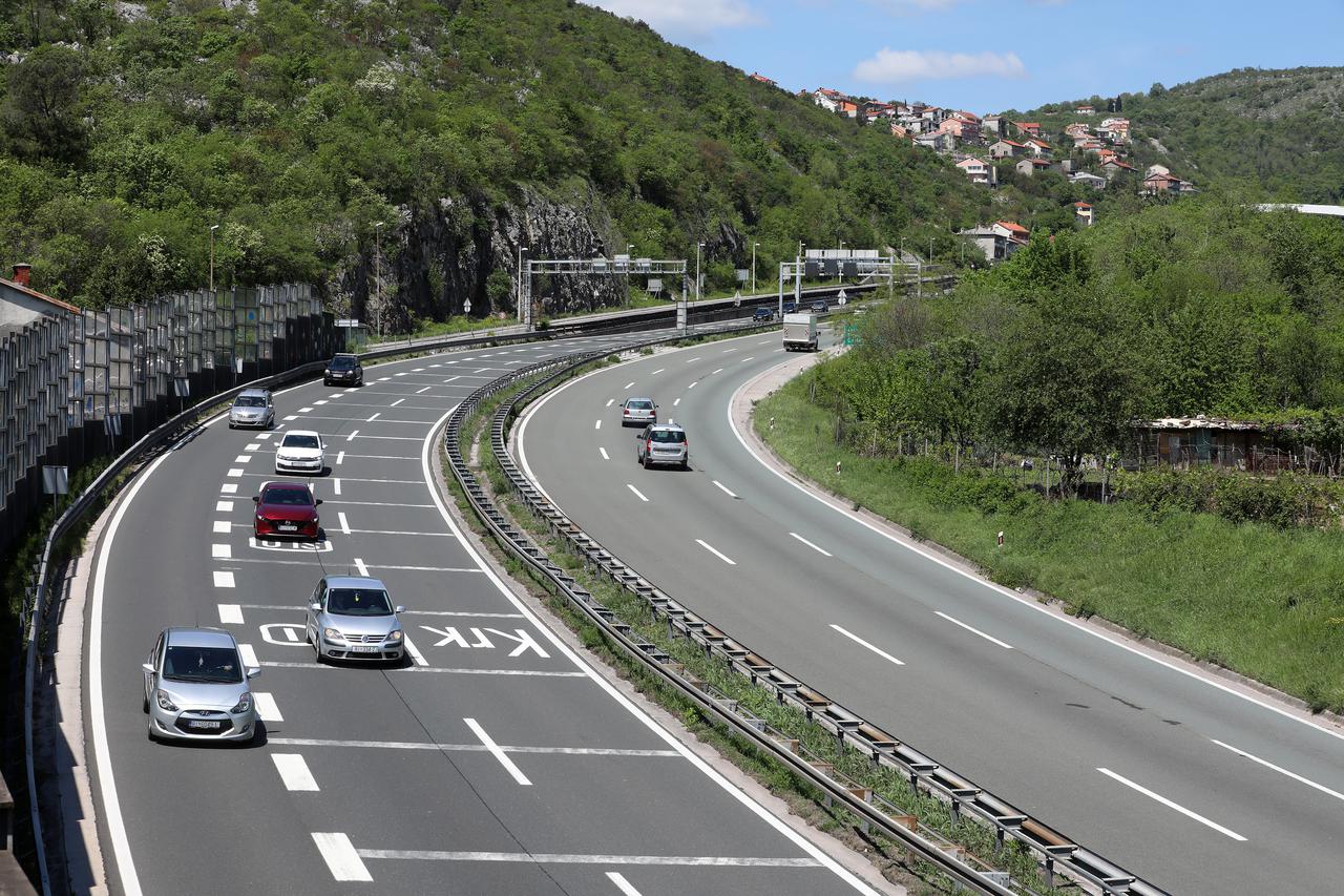 Autocesta A6 Rijeka - Zagreb prije spajanja s autocestom A7